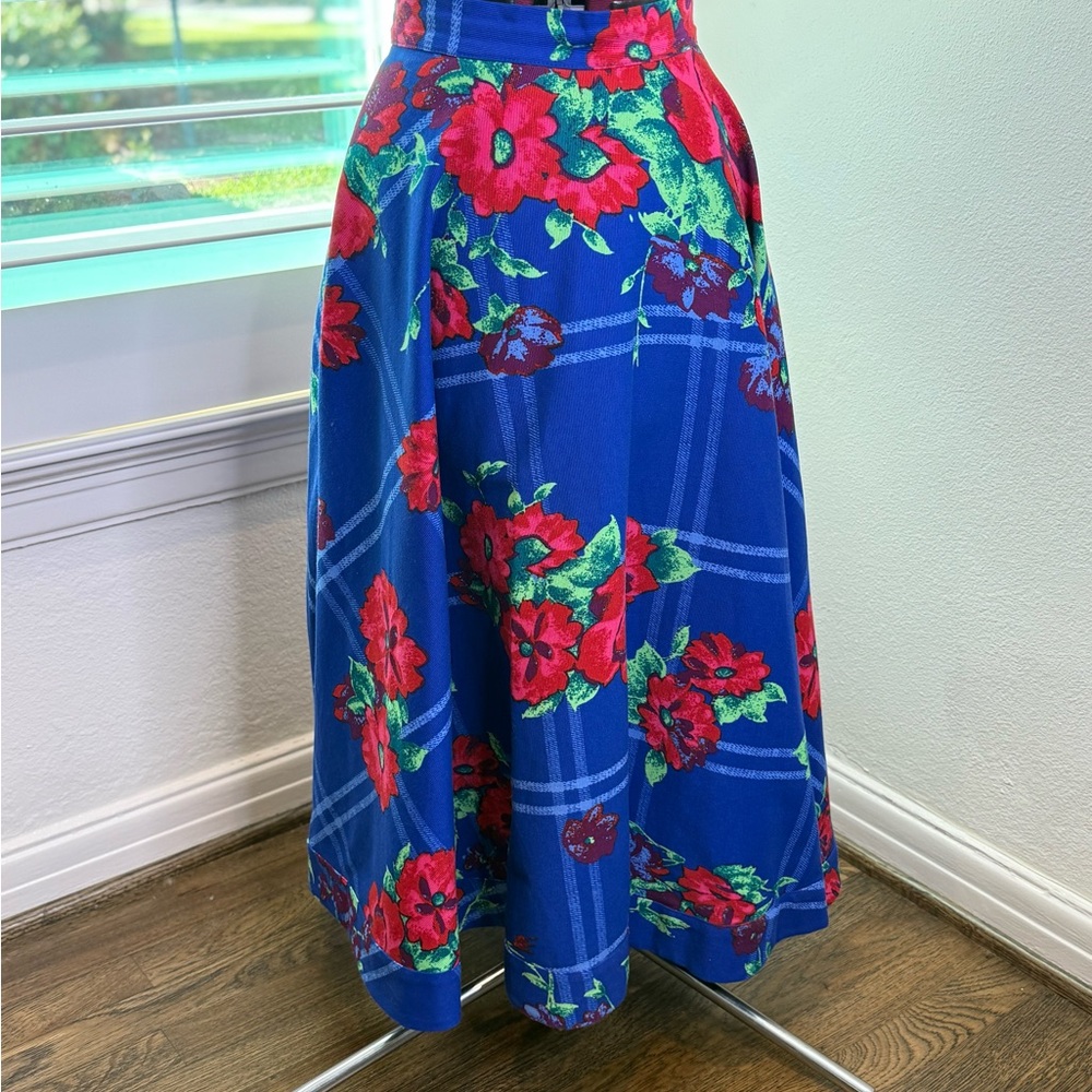 Plenty by Tracy Reese Red Floral A-Line Skirt (Anthropologie)